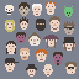 small pixel faces