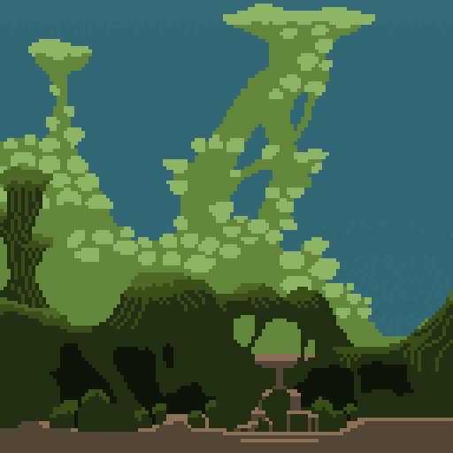 A pixelly swamp based on Roger Dean's Greenslade cover