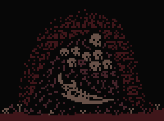 A pixel art version of Gravelord Nito from Dark Souls.